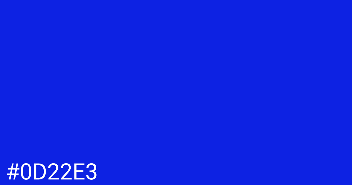 Hex color #0d22e3 graphic