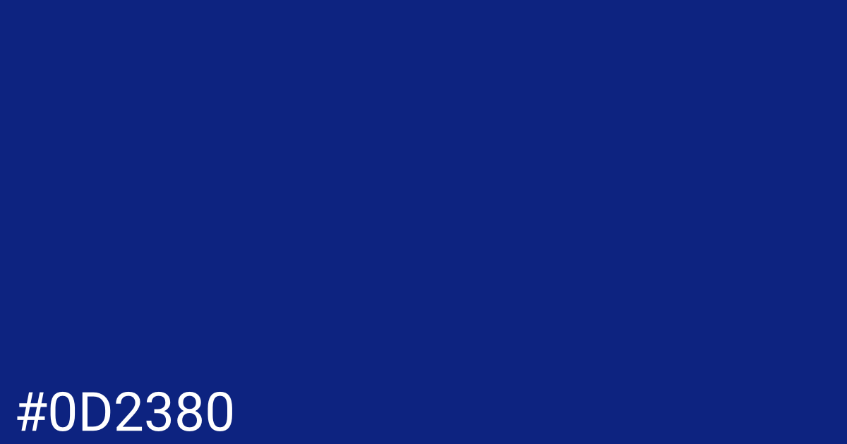 Hex color #0d2380 graphic