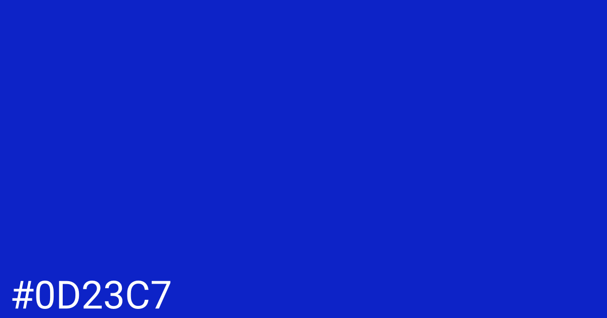 Hex color #0d23c7 graphic