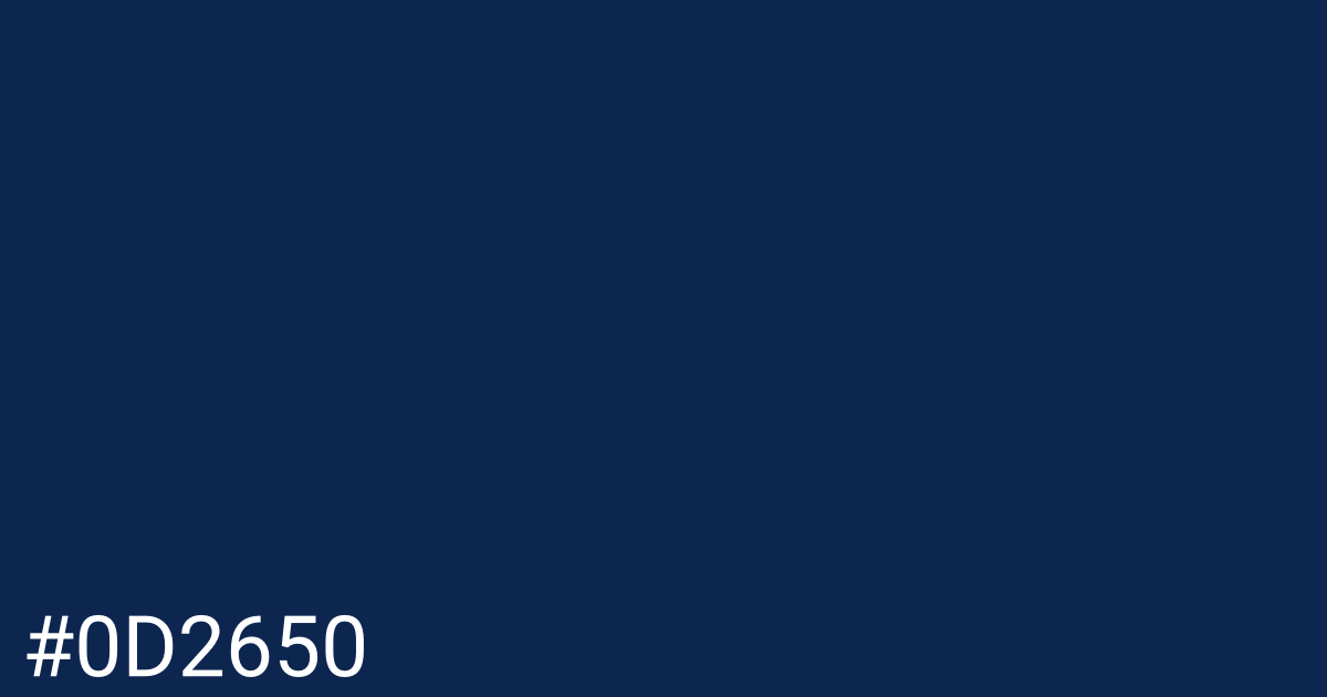 Hex color #0d2650 graphic