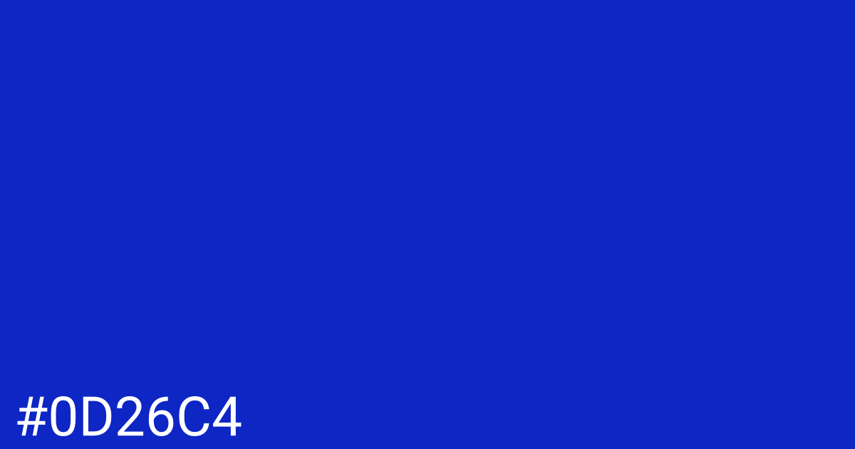 Hex color #0d26c4 graphic