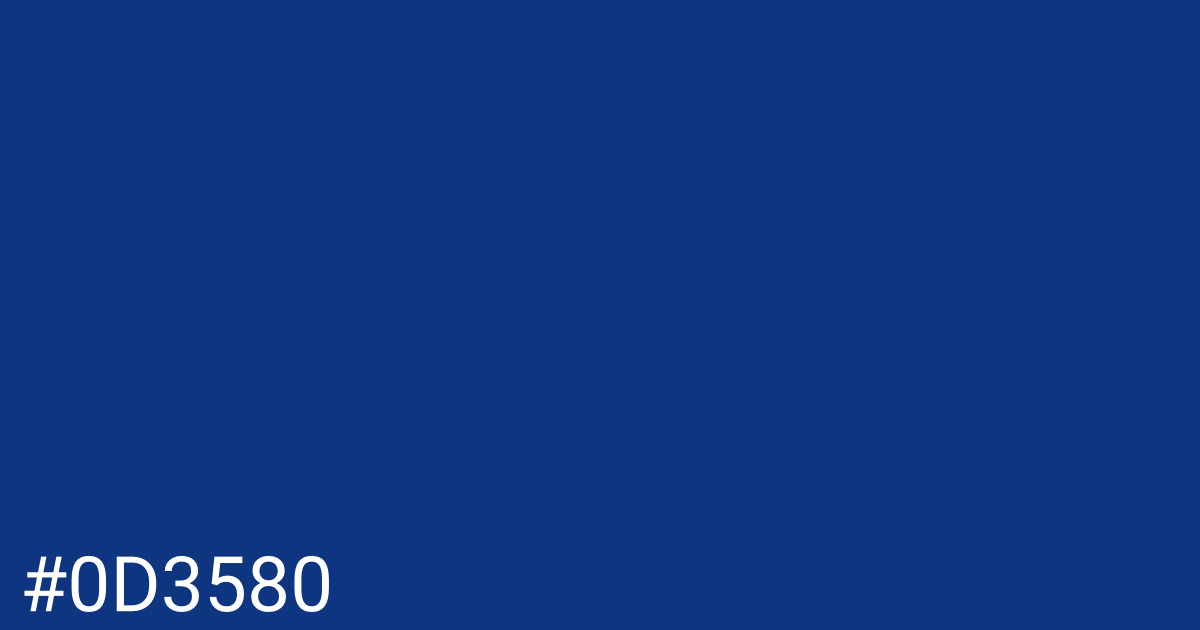 Hex color #0d3580 graphic