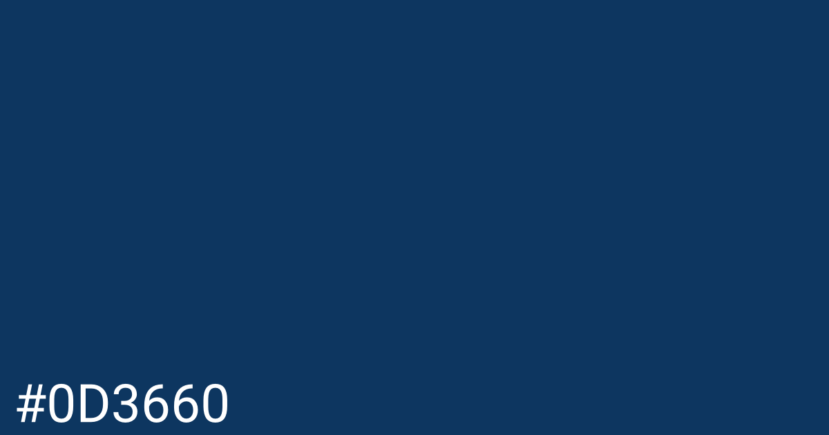 Hex color #0d3660 graphic