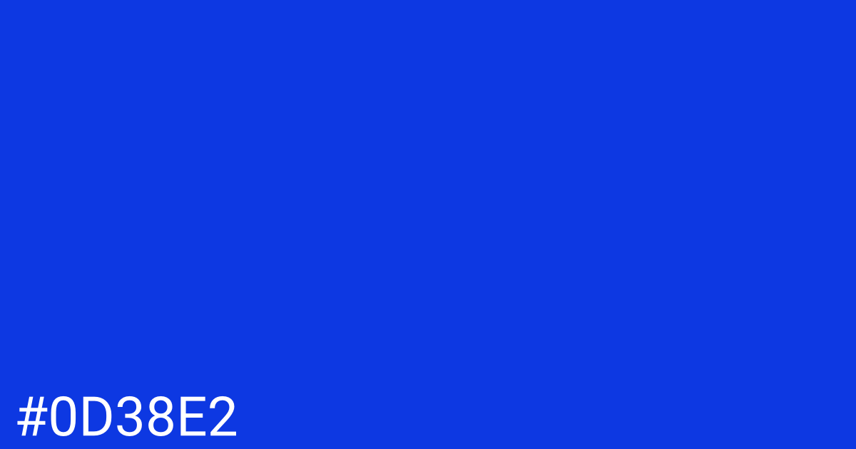 Hex color #0d38e2 graphic
