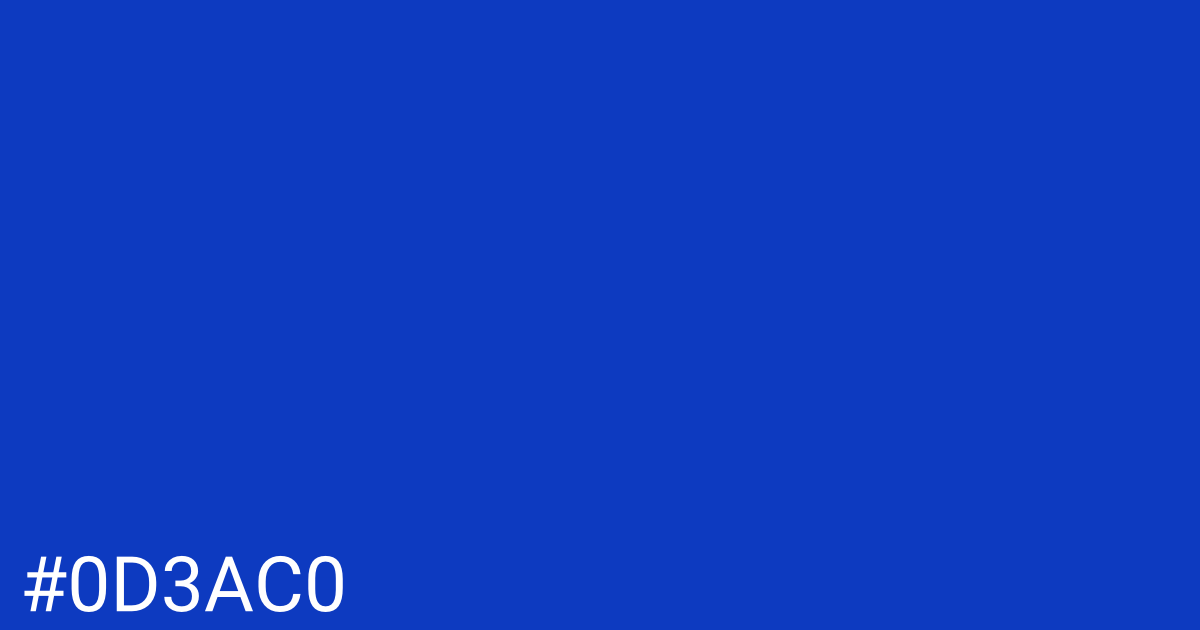 Hex color #0d3ac0 graphic
