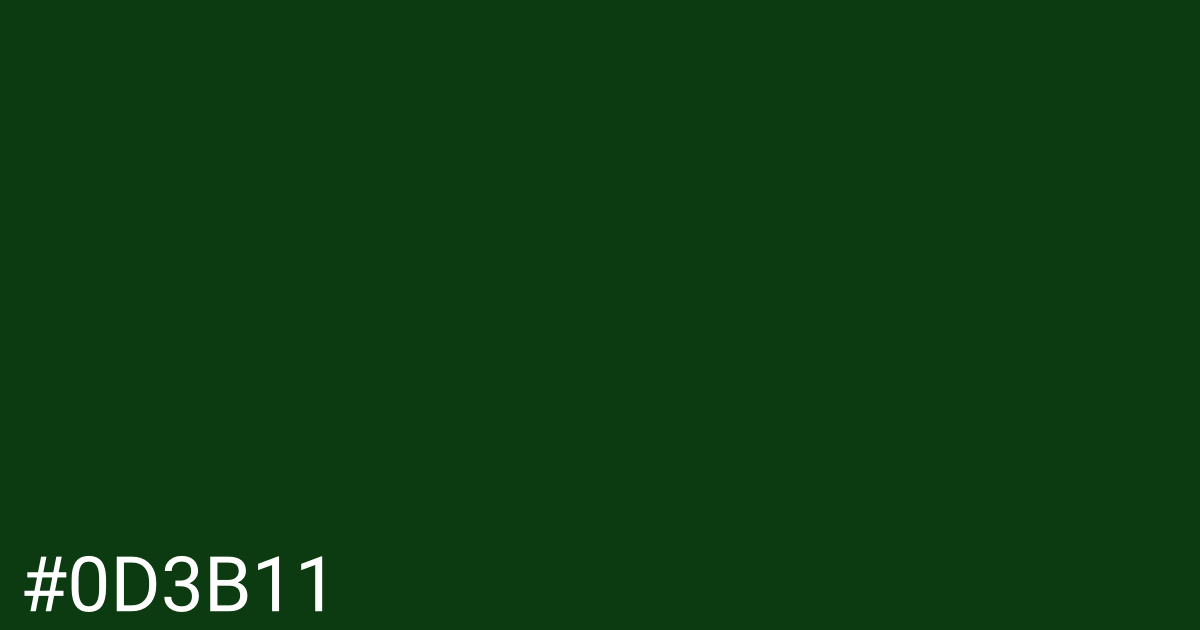 Hex color #0d3b11 graphic