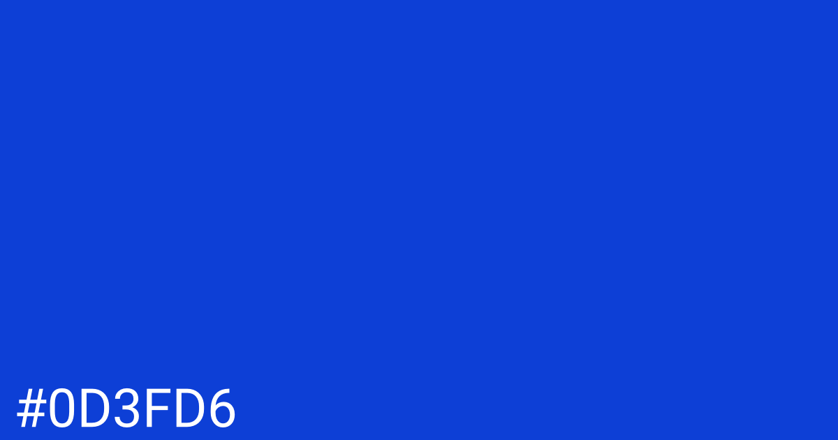 Hex color #0d3fd6 graphic
