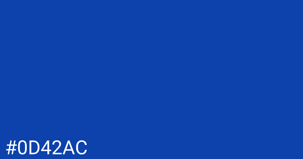Hex color #0d42ac graphic