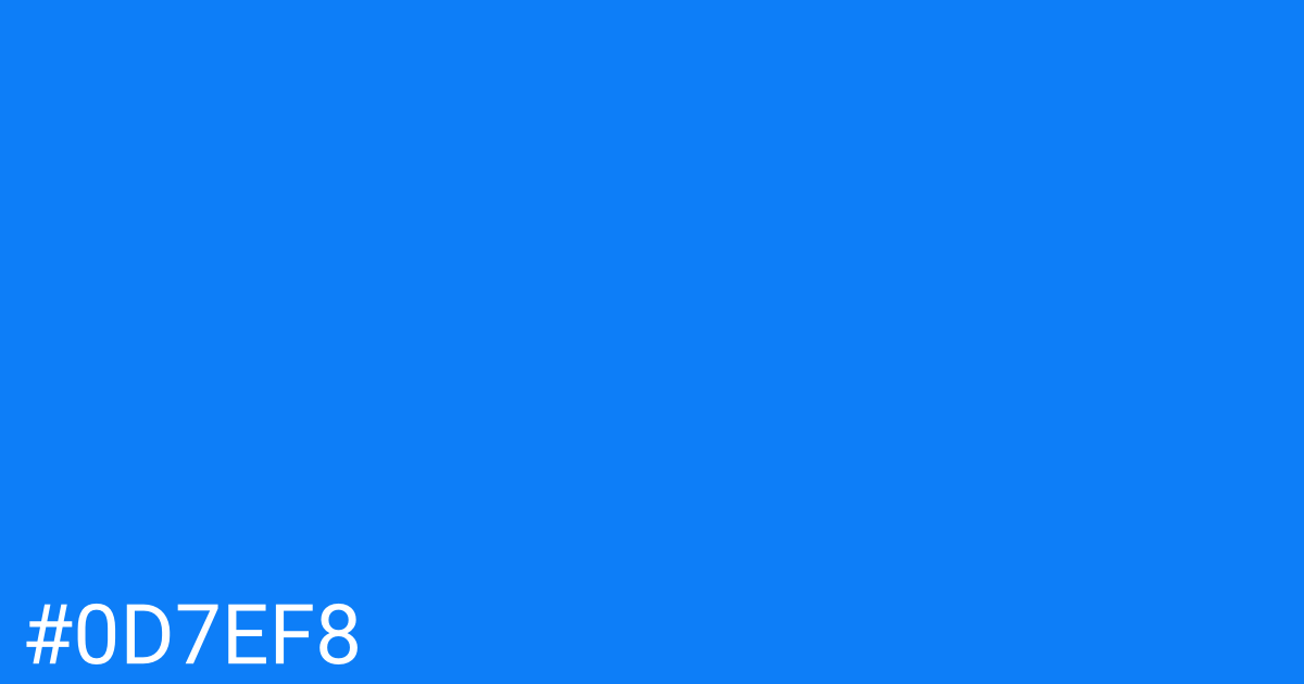 Hex color #0d7ef8 graphic