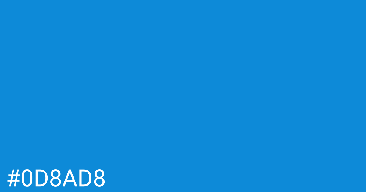 Hex color #0d8ad8 graphic