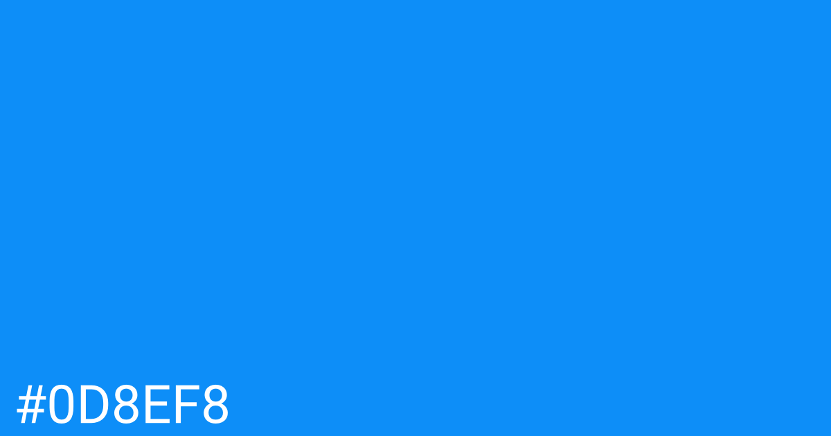 Hex color #0d8ef8 graphic