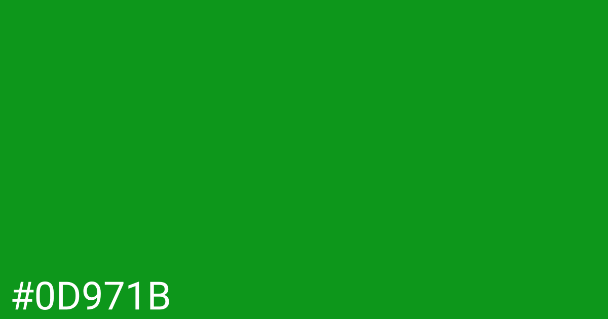 Hex color #0d971b graphic