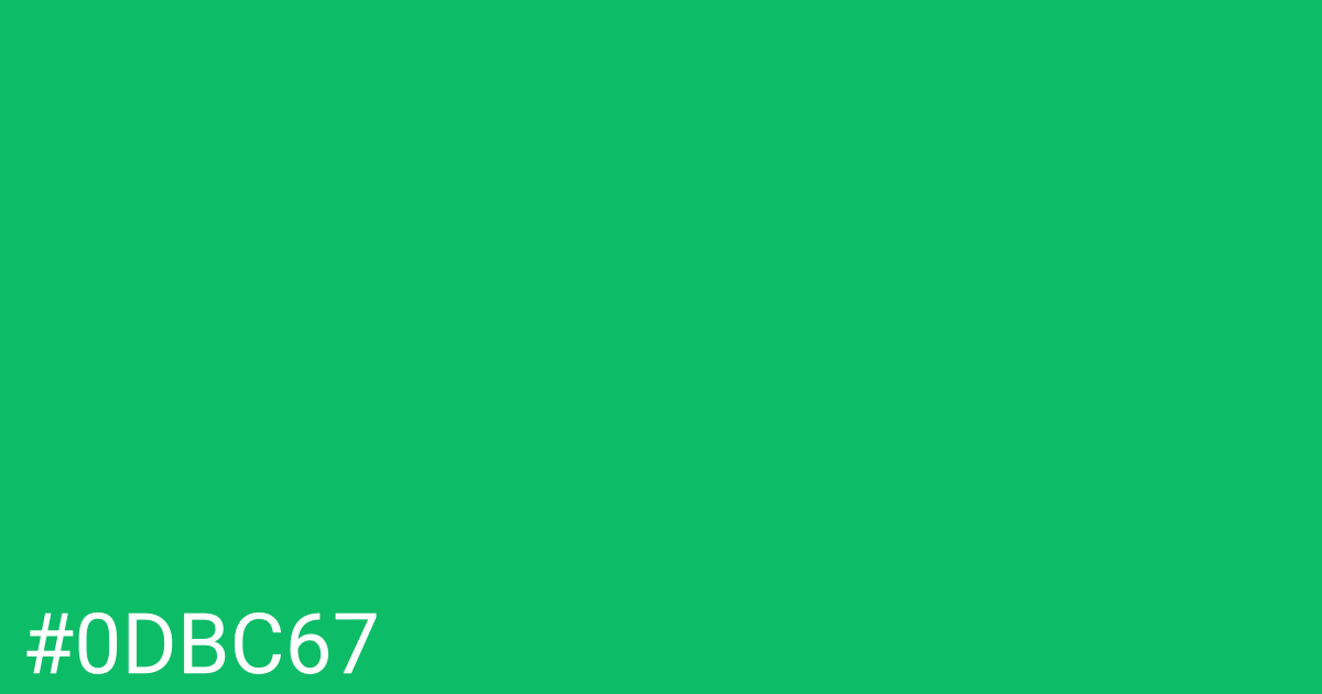 Hex color #0dbc67 graphic