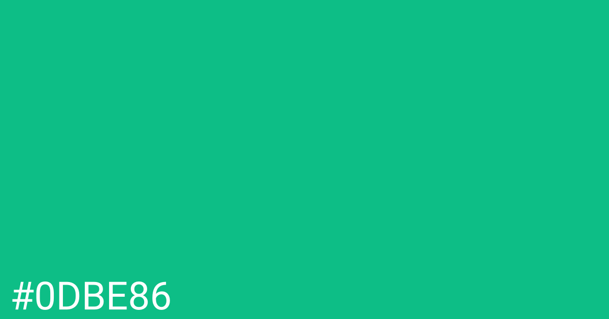 Hex color #0dbe86 graphic