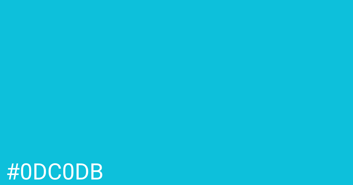 Hex color #0dc0db graphic
