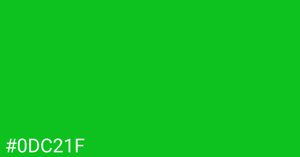 Hex color #0dc21f graphic