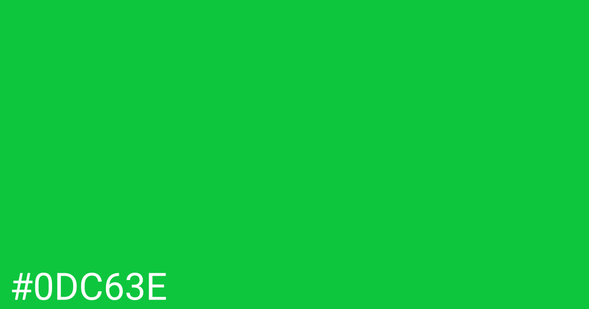 Hex color #0dc63e graphic