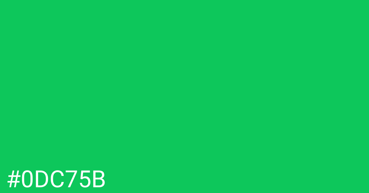 Hex color #0dc75b graphic