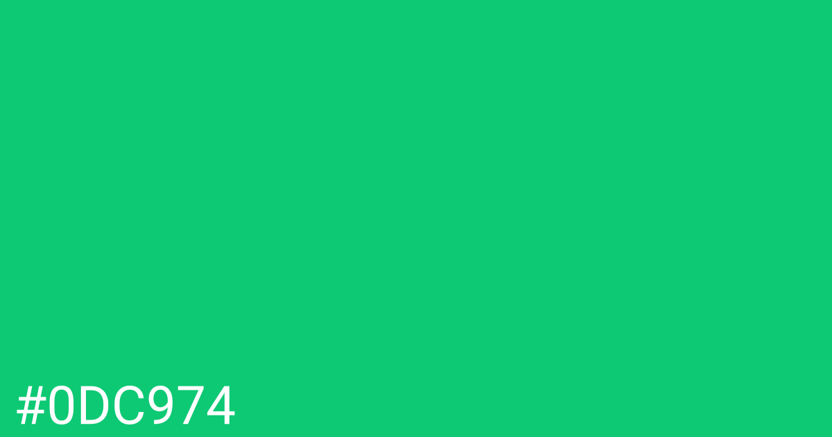 Hex color #0dc974 graphic