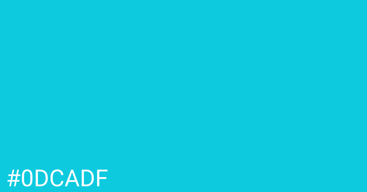 Hex color #0dcadf graphic