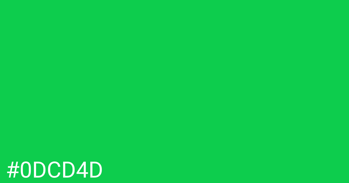 Hex color #0dcd4d graphic