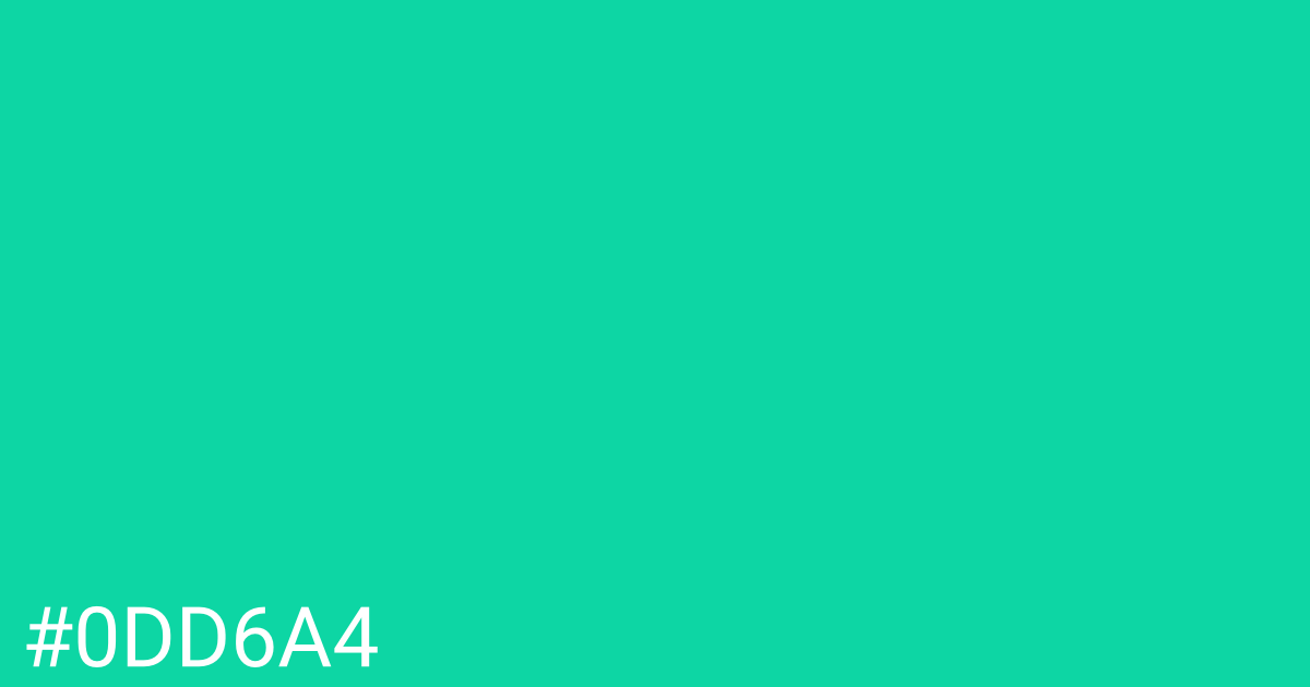 Hex color #0dd6a4 graphic
