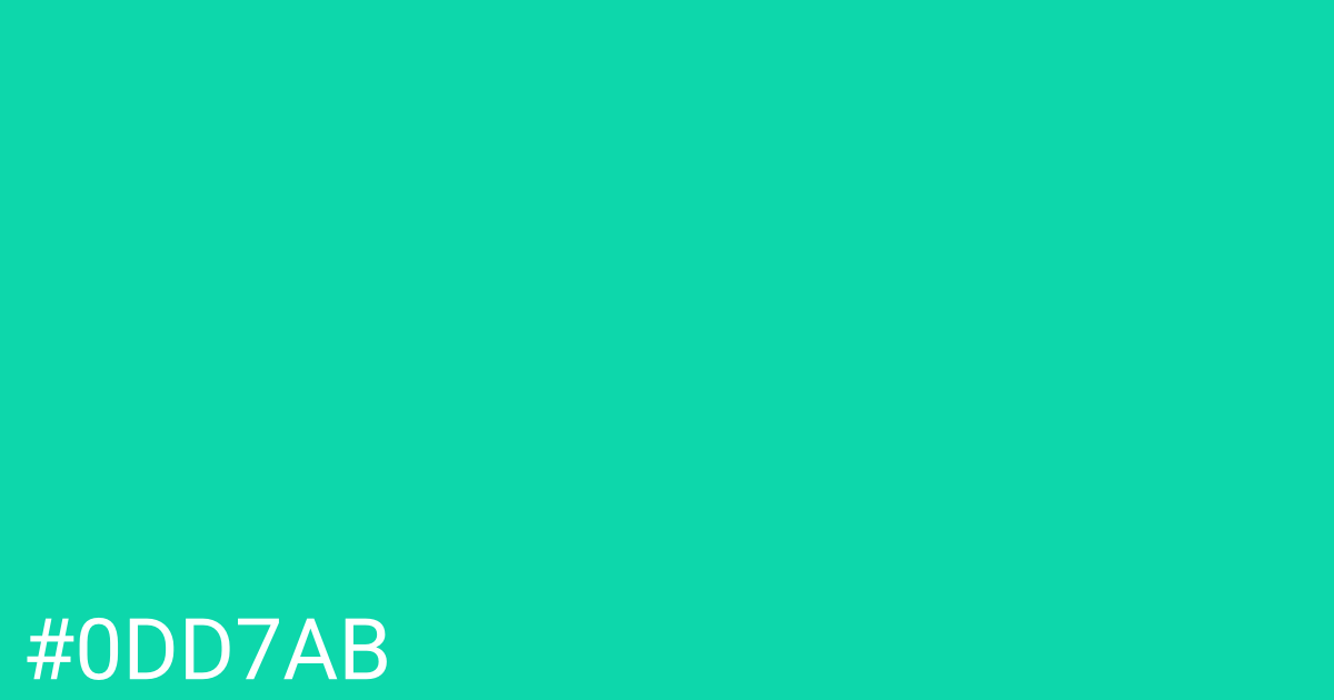 Hex color #0dd7ab graphic