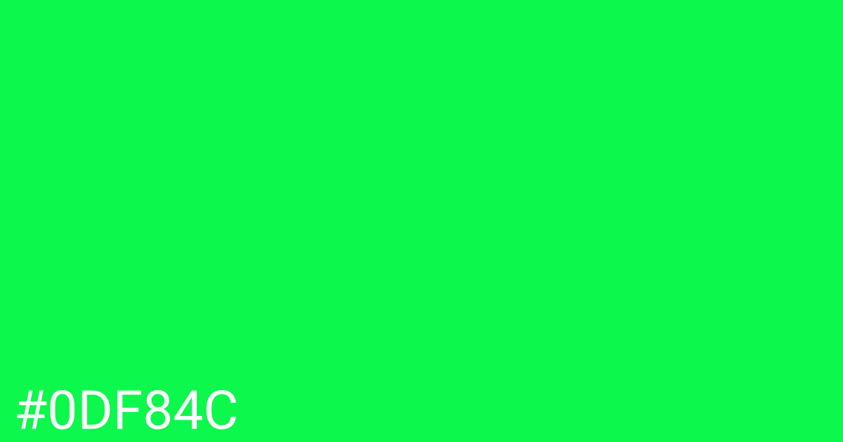 Hex color #0df84c graphic