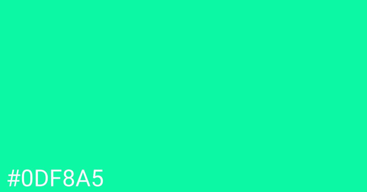 Hex color #0df8a5 graphic