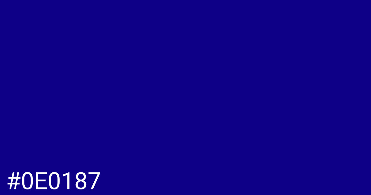 Hex color #0e0187 graphic