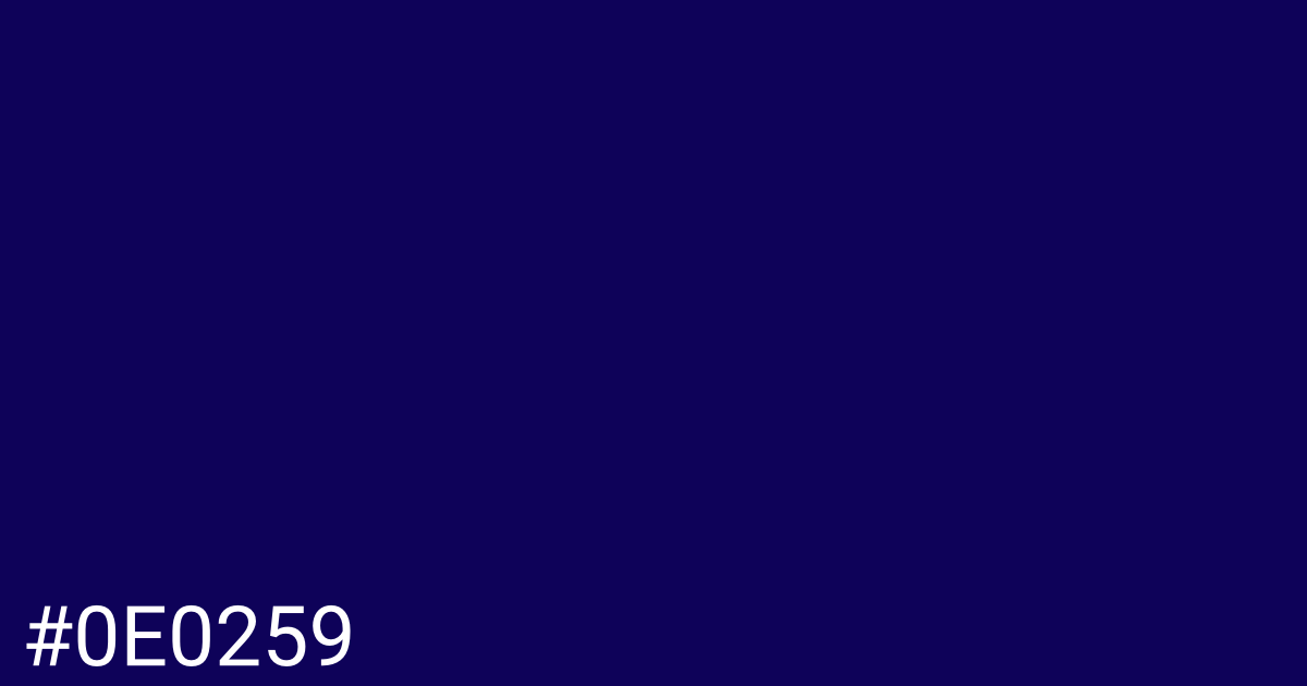 Hex color #0e0259 graphic