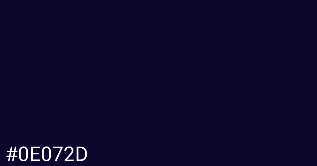 Hex color #0e072d graphic