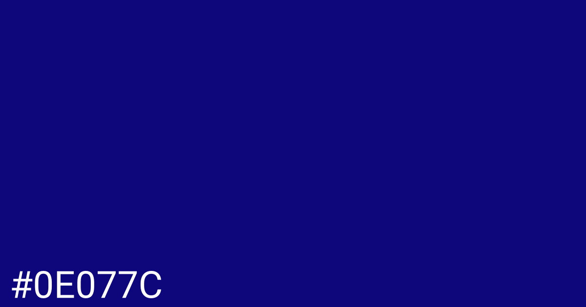 Hex color #0e077c graphic
