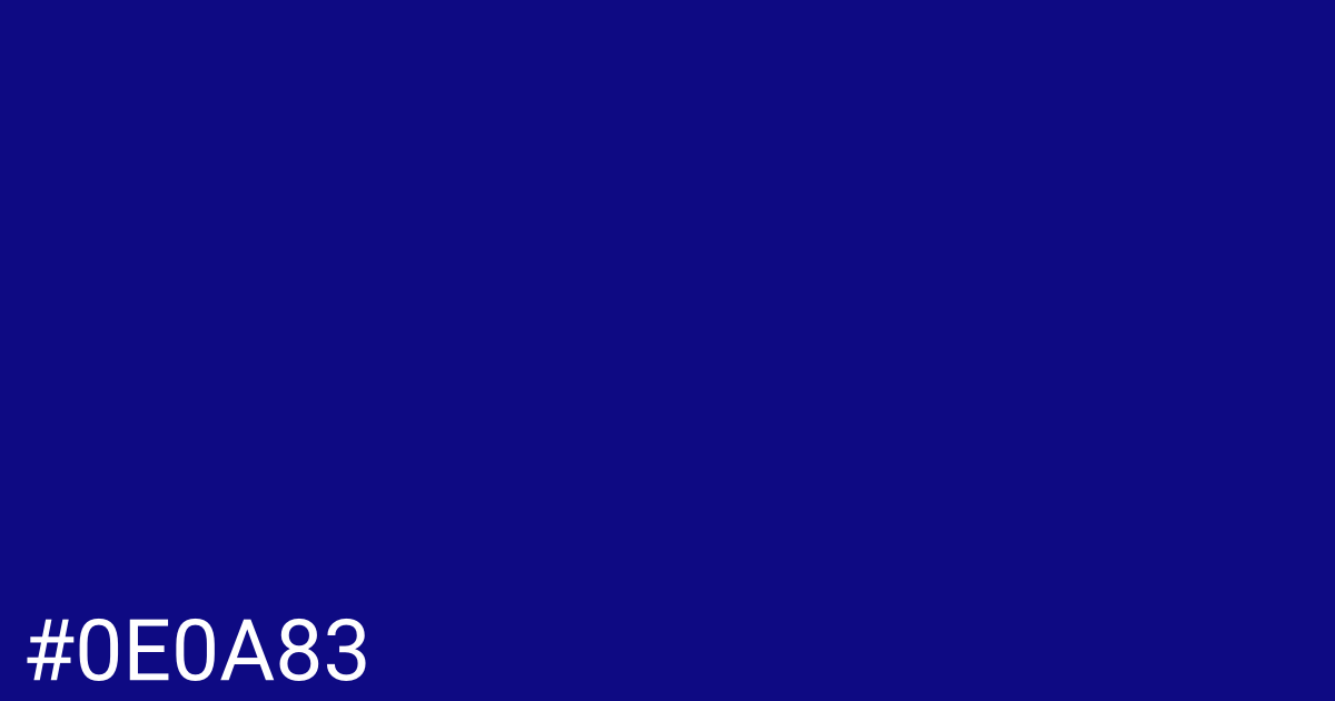 Hex color #0e0a83 graphic