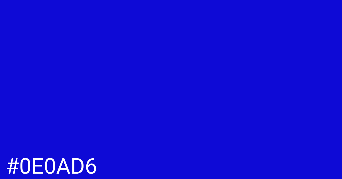 Hex color #0e0ad6 graphic