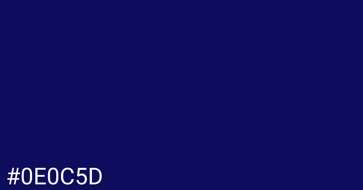 Hex color #0e0c5d graphic