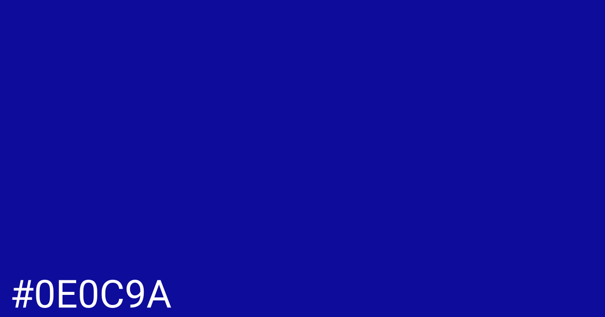 Hex color #0e0c9a graphic