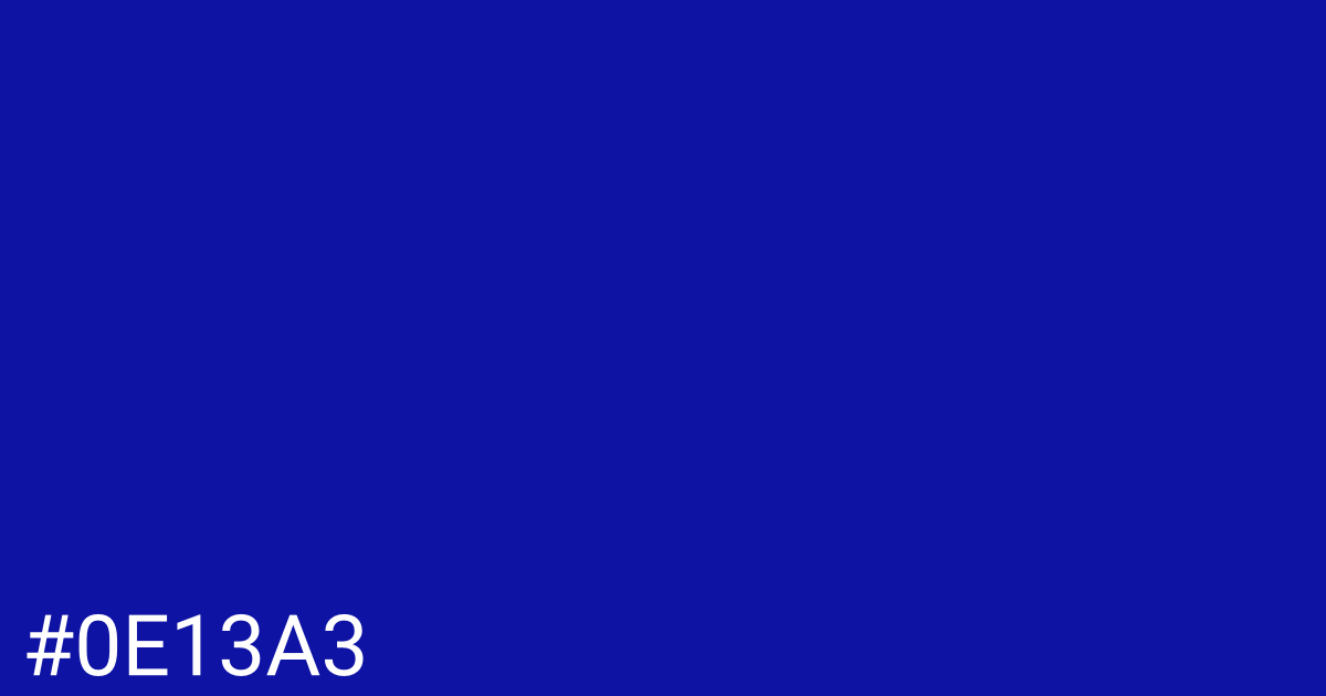 Hex color #0e13a3 graphic