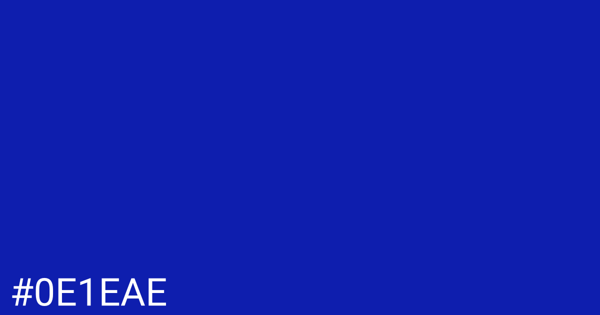 Hex color #0e1eae graphic