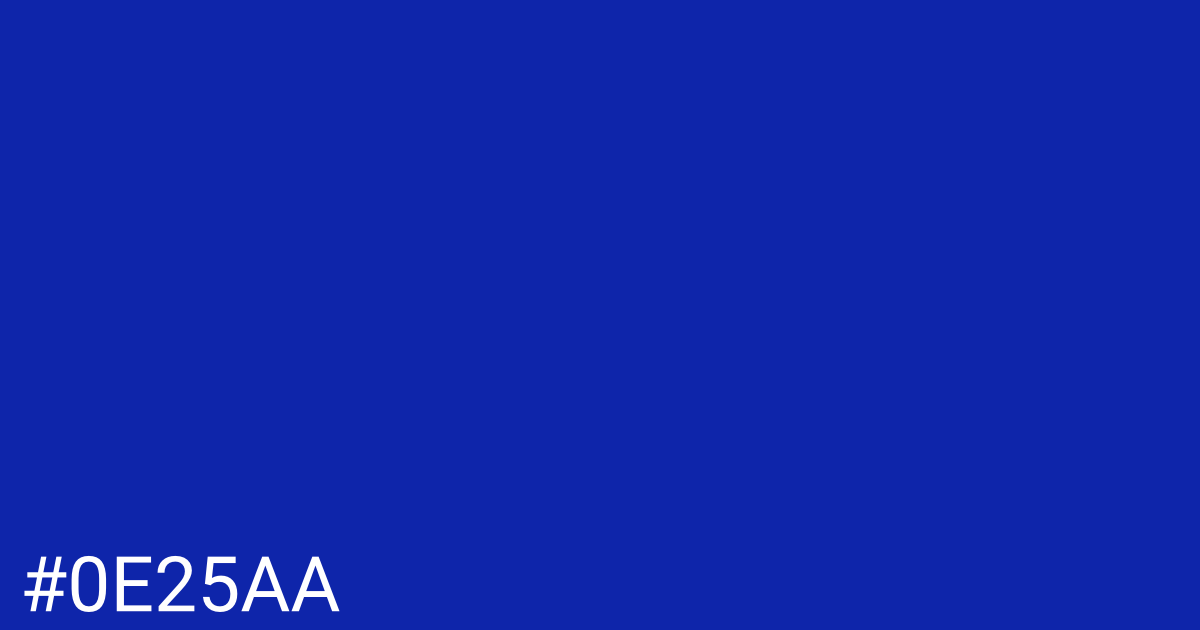 Hex color #0e25aa graphic
