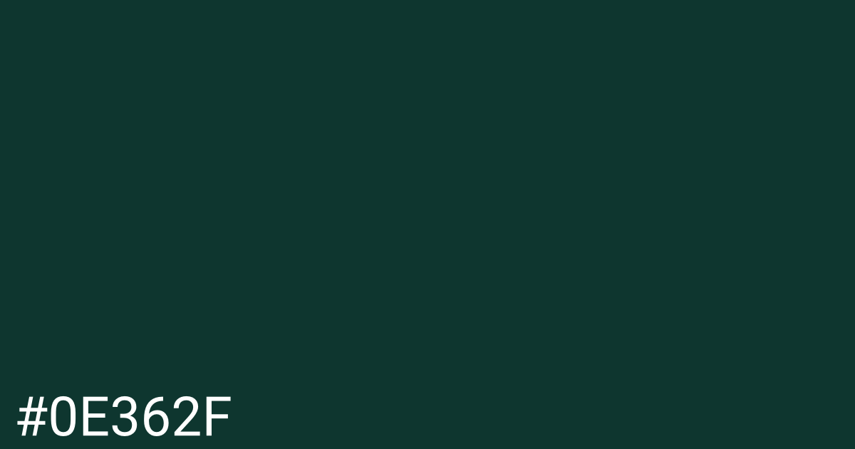 Hex color #0e362f graphic
