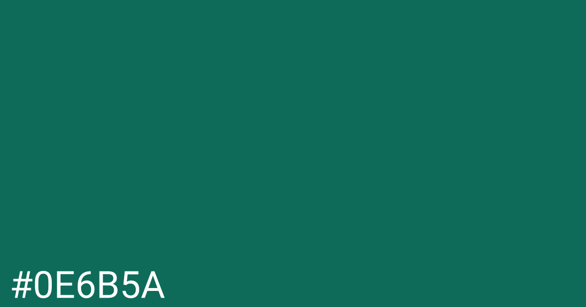 Hex color #0e6b5a graphic