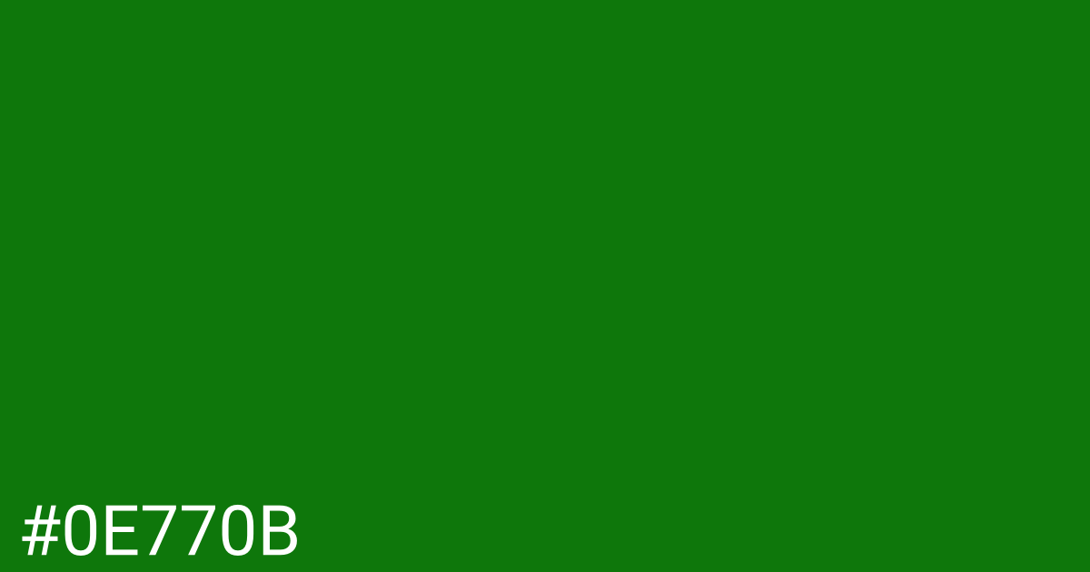Hex color #0e770b graphic