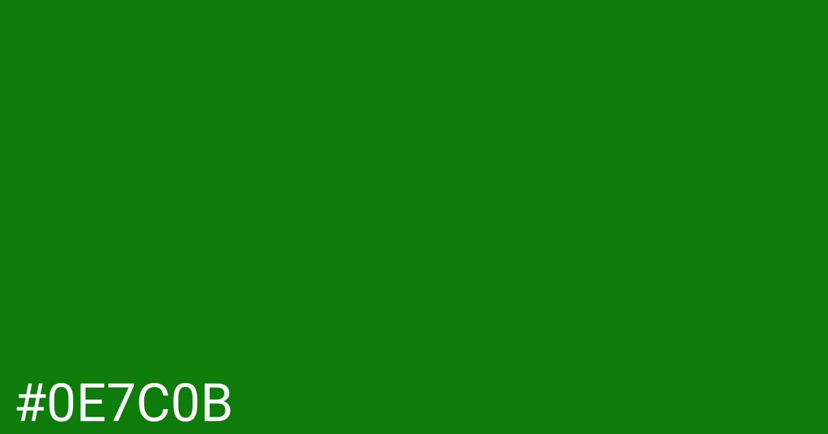 Hex color #0e7c0b graphic