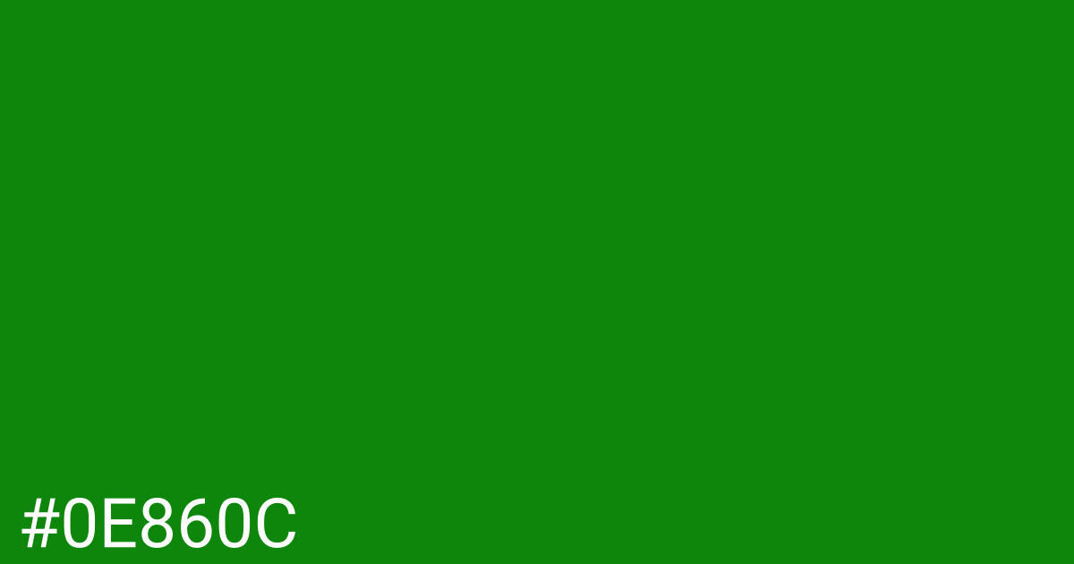 Hex color #0e860c graphic
