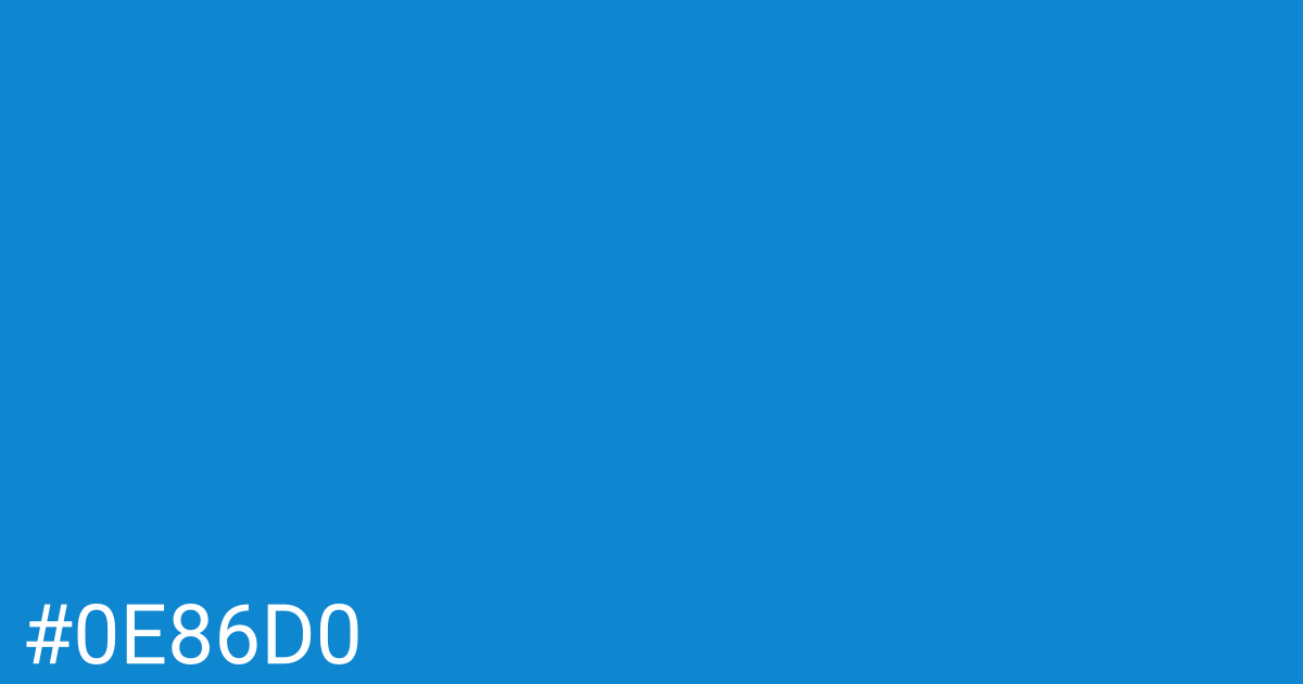 Hex color #0e86d0 graphic
