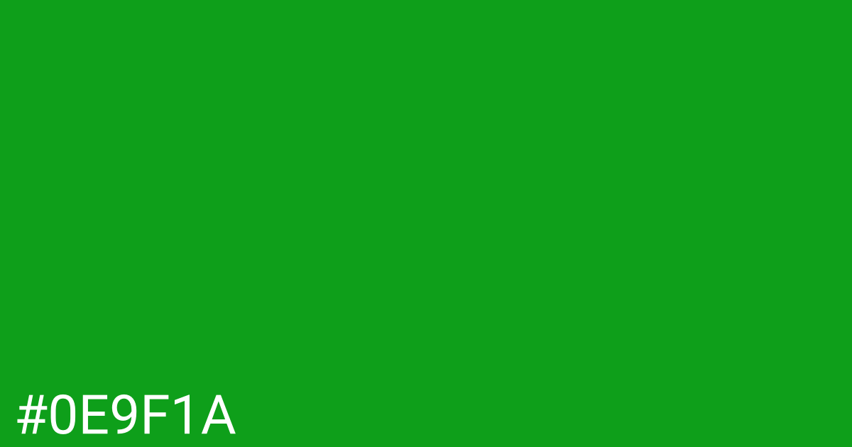 Hex color #0e9f1a graphic