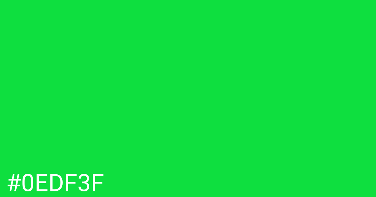 Hex color #0edf3f graphic