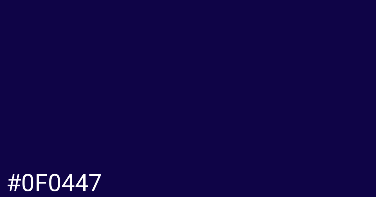 Hex color #0f0447 graphic
