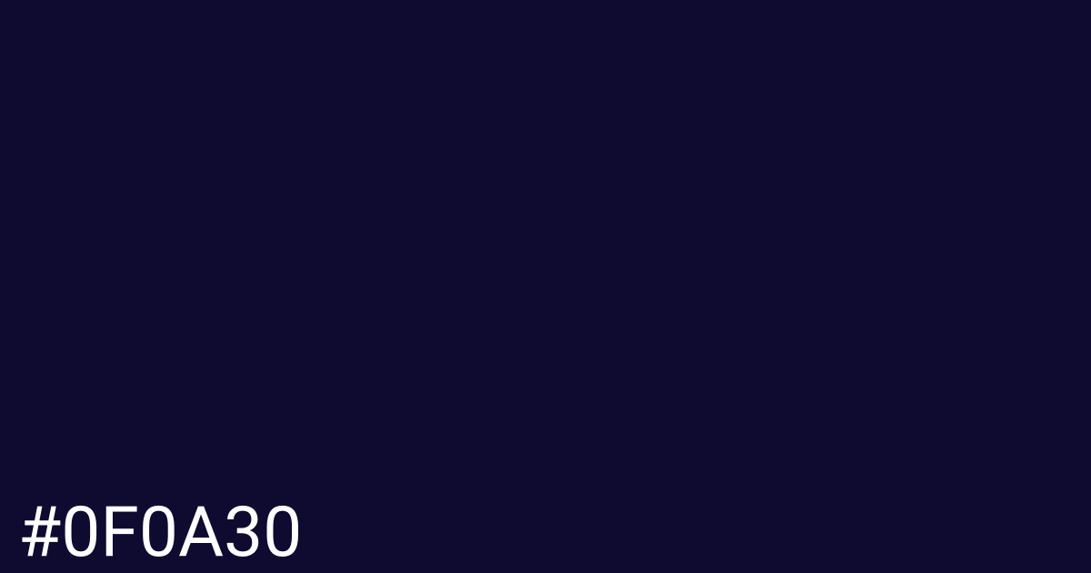 Hex color #0f0a30 graphic